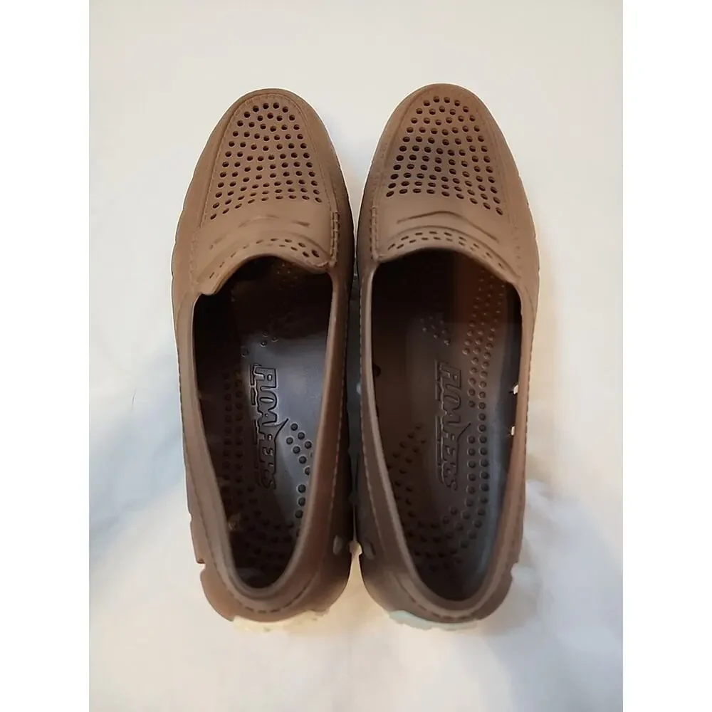 Country Club Driver Mens Brown Floafers 9 Slip-On Rubber Loafers